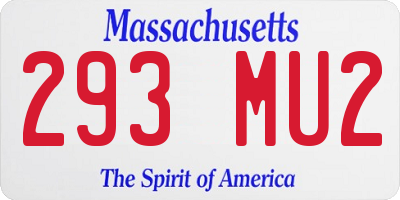 MA license plate 293MU2
