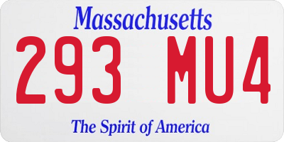 MA license plate 293MU4