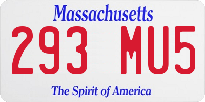 MA license plate 293MU5