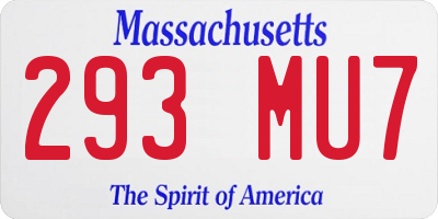 MA license plate 293MU7