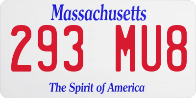 MA license plate 293MU8