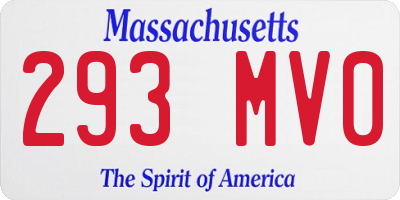 MA license plate 293MV0