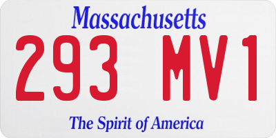 MA license plate 293MV1
