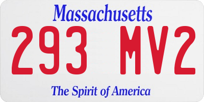 MA license plate 293MV2