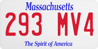 MA license plate 293MV4