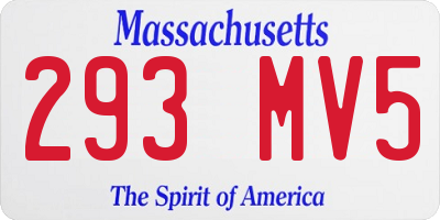 MA license plate 293MV5
