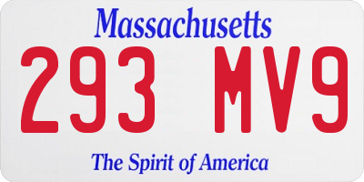 MA license plate 293MV9