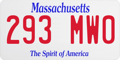 MA license plate 293MW0