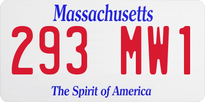 MA license plate 293MW1