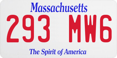 MA license plate 293MW6