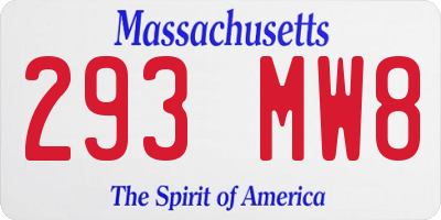 MA license plate 293MW8