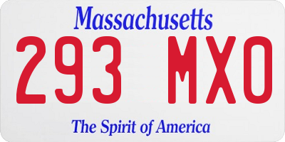MA license plate 293MX0