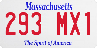 MA license plate 293MX1