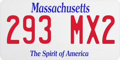 MA license plate 293MX2