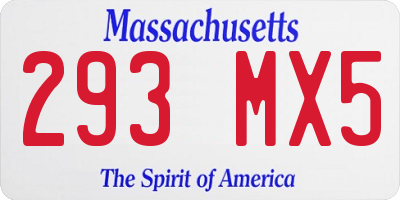 MA license plate 293MX5