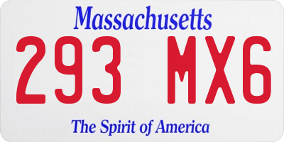MA license plate 293MX6