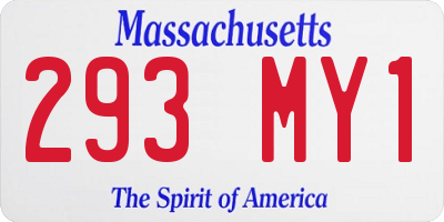 MA license plate 293MY1