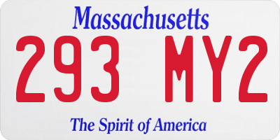 MA license plate 293MY2