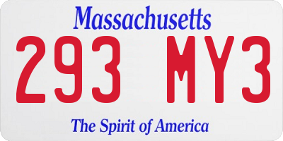 MA license plate 293MY3