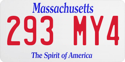 MA license plate 293MY4