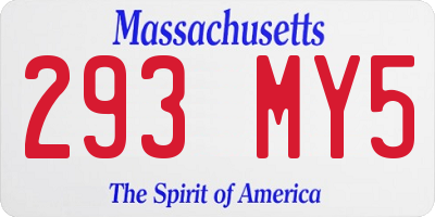 MA license plate 293MY5