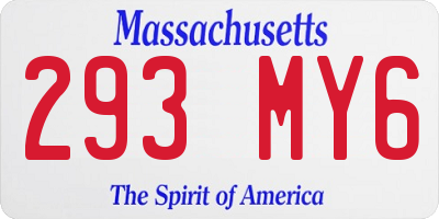 MA license plate 293MY6