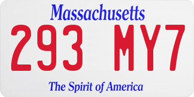MA license plate 293MY7