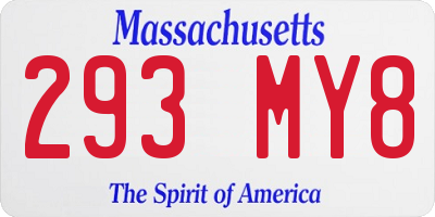 MA license plate 293MY8