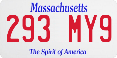 MA license plate 293MY9