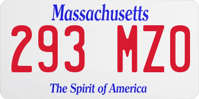 MA license plate 293MZ0