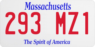 MA license plate 293MZ1
