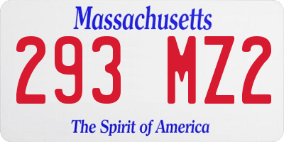 MA license plate 293MZ2