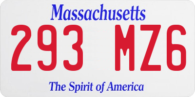 MA license plate 293MZ6