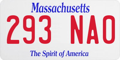 MA license plate 293NA0