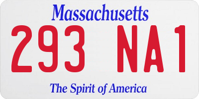 MA license plate 293NA1