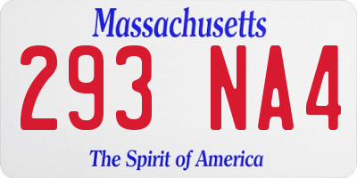MA license plate 293NA4