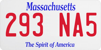 MA license plate 293NA5