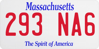 MA license plate 293NA6