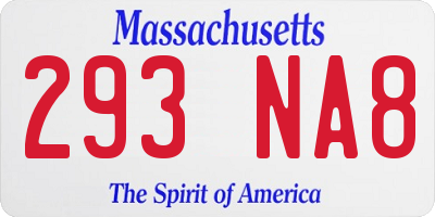 MA license plate 293NA8