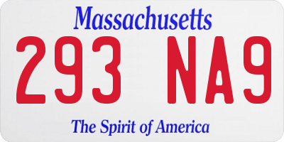 MA license plate 293NA9