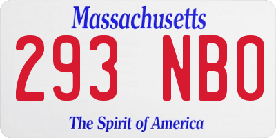 MA license plate 293NB0