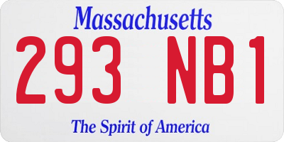 MA license plate 293NB1