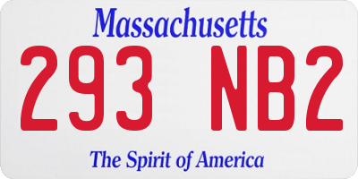 MA license plate 293NB2