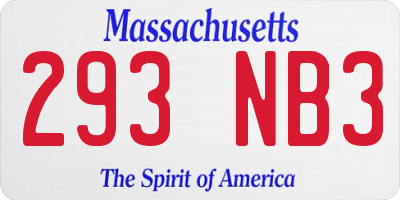 MA license plate 293NB3