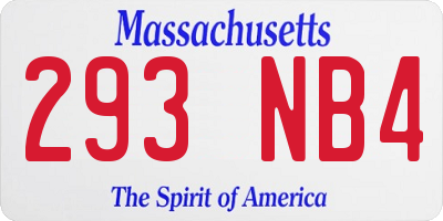 MA license plate 293NB4