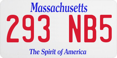 MA license plate 293NB5