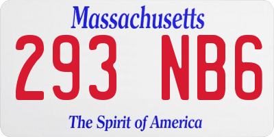 MA license plate 293NB6
