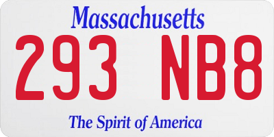MA license plate 293NB8