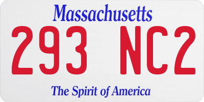 MA license plate 293NC2