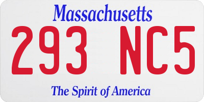 MA license plate 293NC5